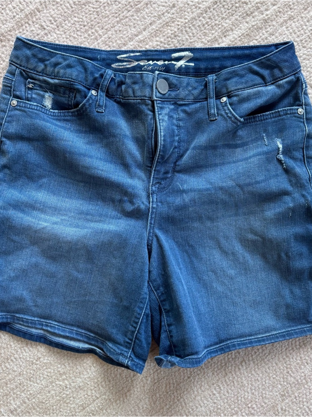 Seven7 Women's Denim Shorts — Dark Blue size 12
